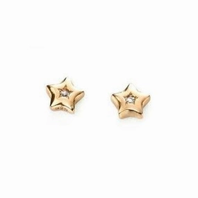 Gold Plated Silver Cubic Zirconia Set Star Stud Earrings texture-silver-ornament  