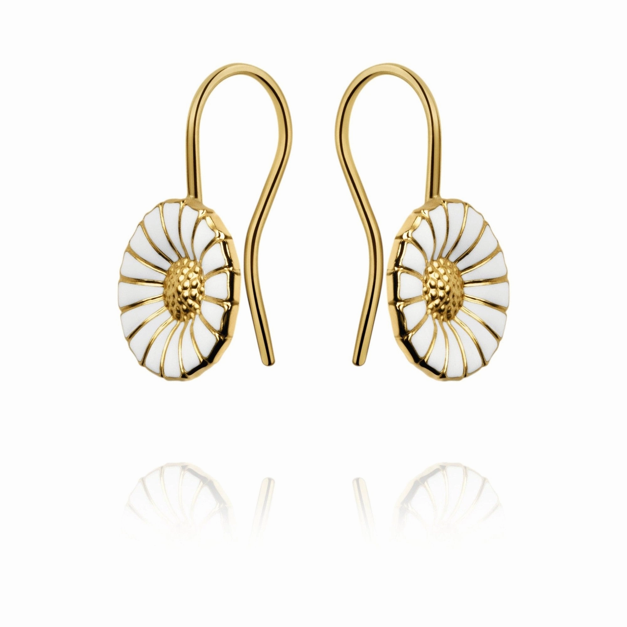 Gold Plated Silver Daisy Earhooks texture-silver-ornament  