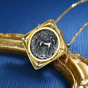 Gold Vintage Coin Sweater Chain 