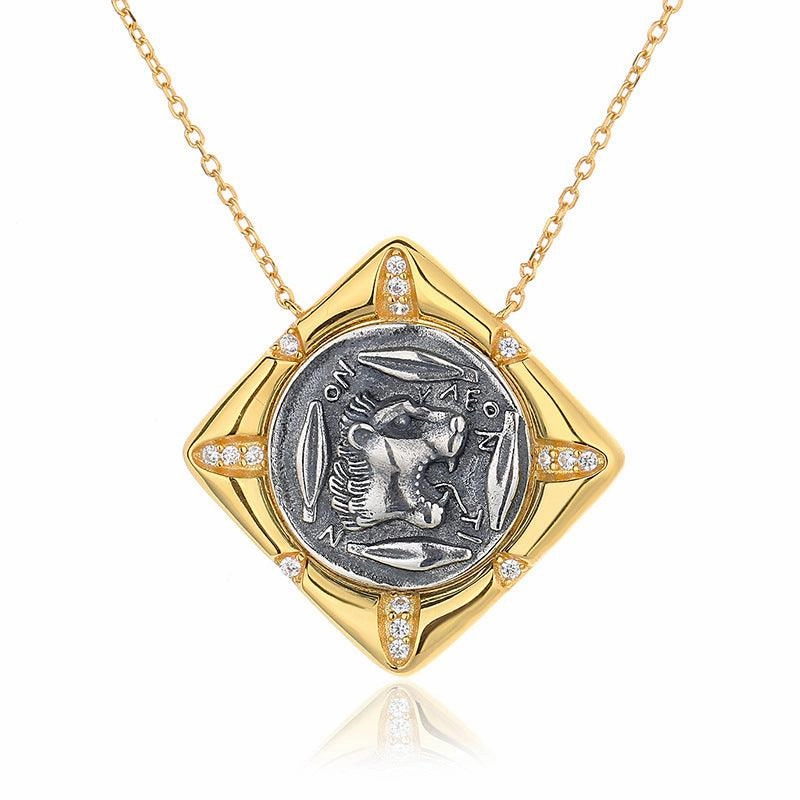 Gold Vintage Coin Sweater Chain