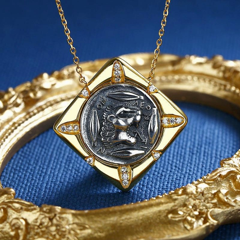 Gold Vintage Coin Sweater Chain