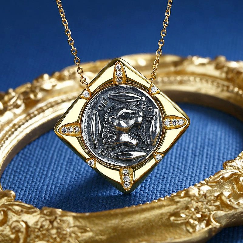 Gold Vintage Coin Sweater Chain