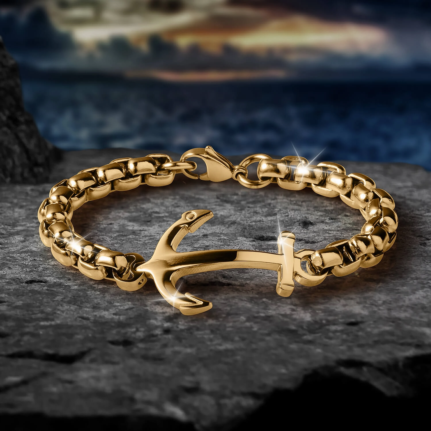 Golden Anchor Men's Bracelet