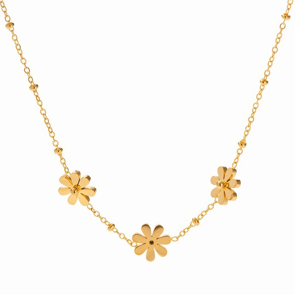 Golden Daisy Trio Necklace