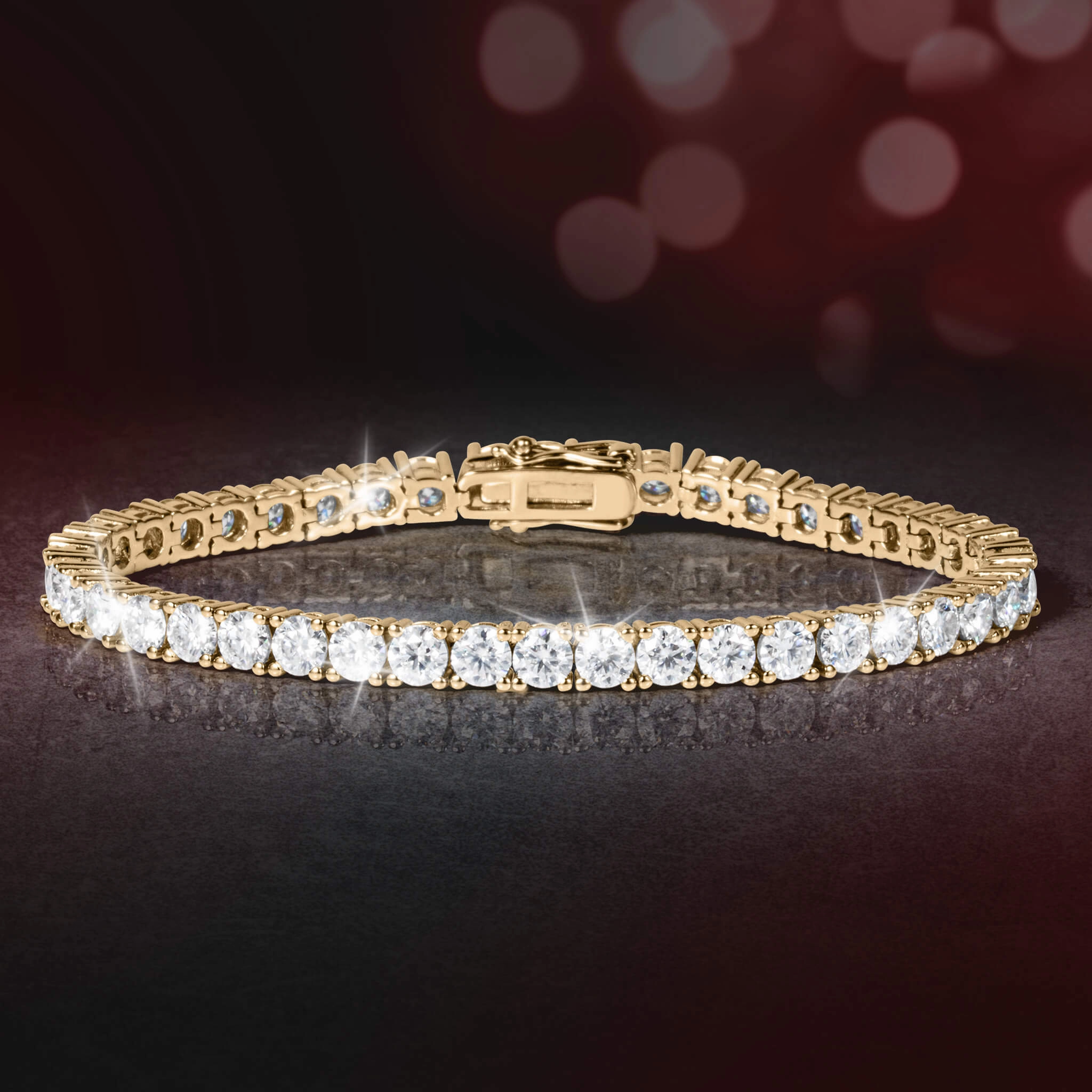 Golden Moissanite Tennis Bracelet