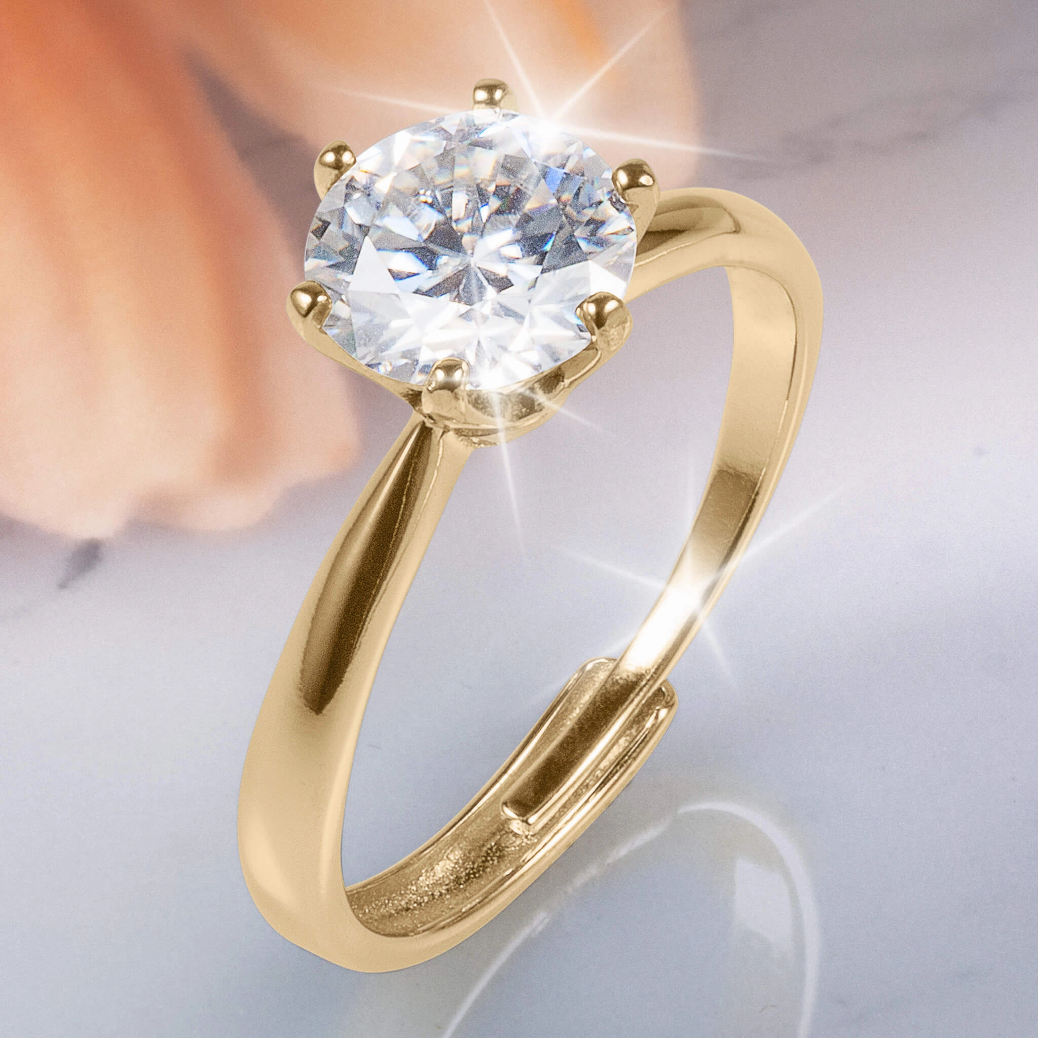 Golden Stardust Moissanite Ring