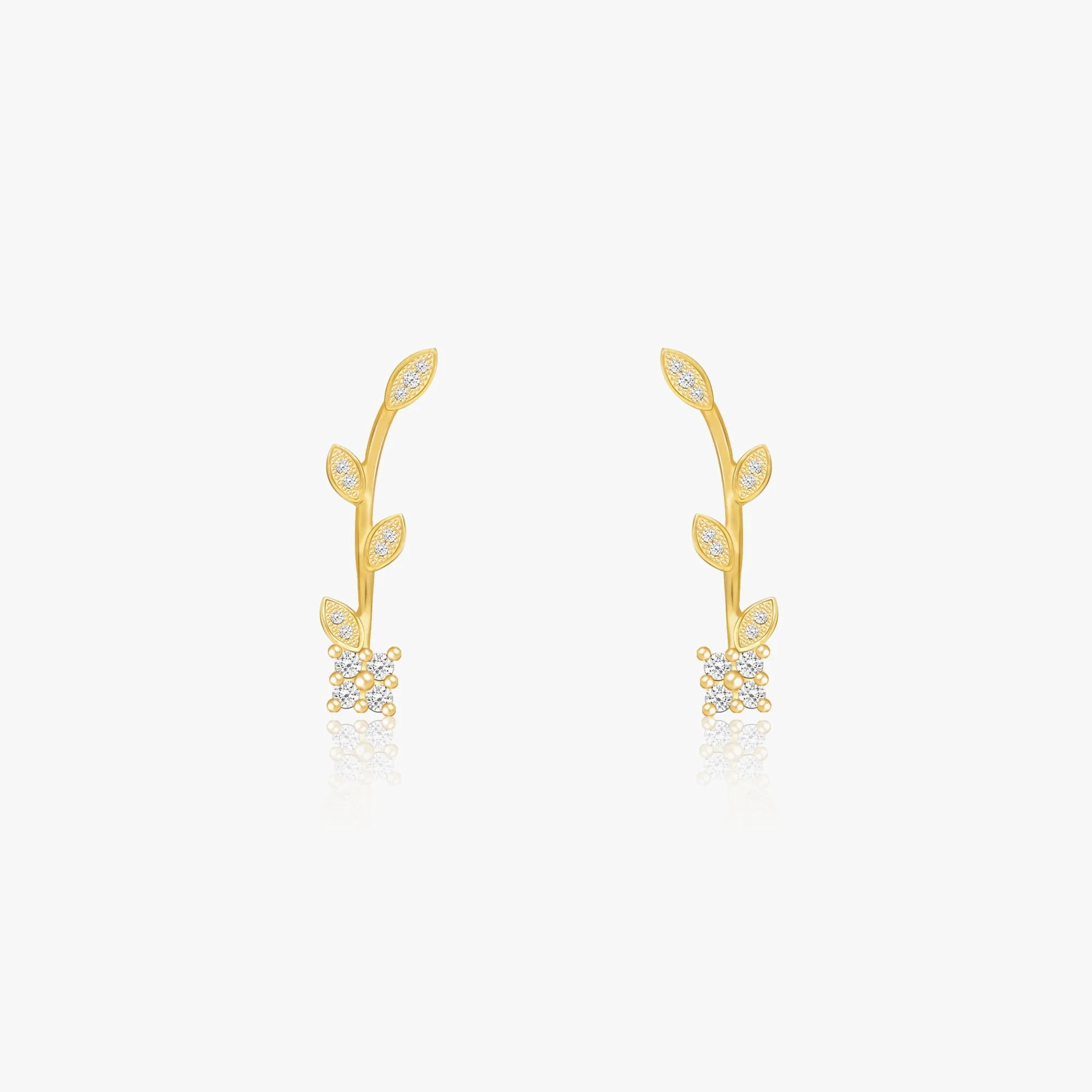 Golden Twig Sparkle Earrings