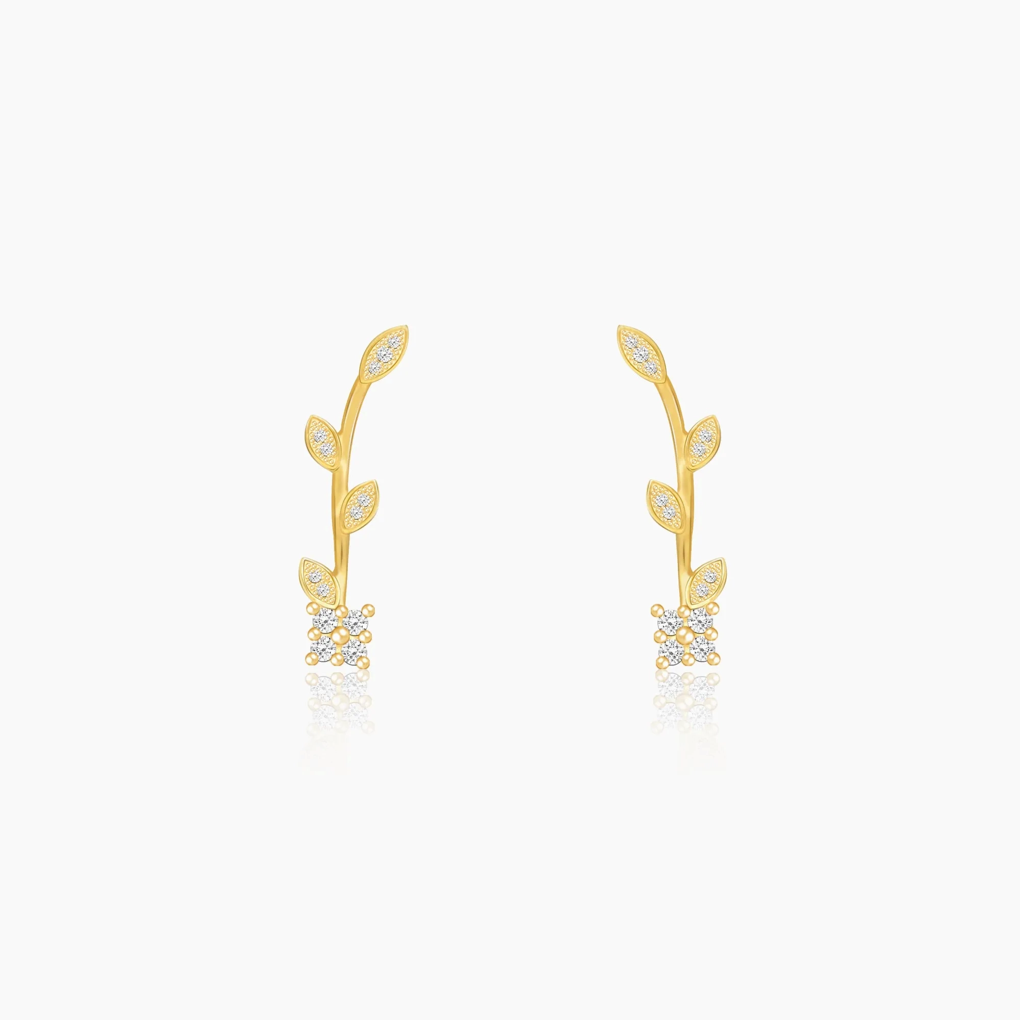 Golden Twig Sparkle Earrings