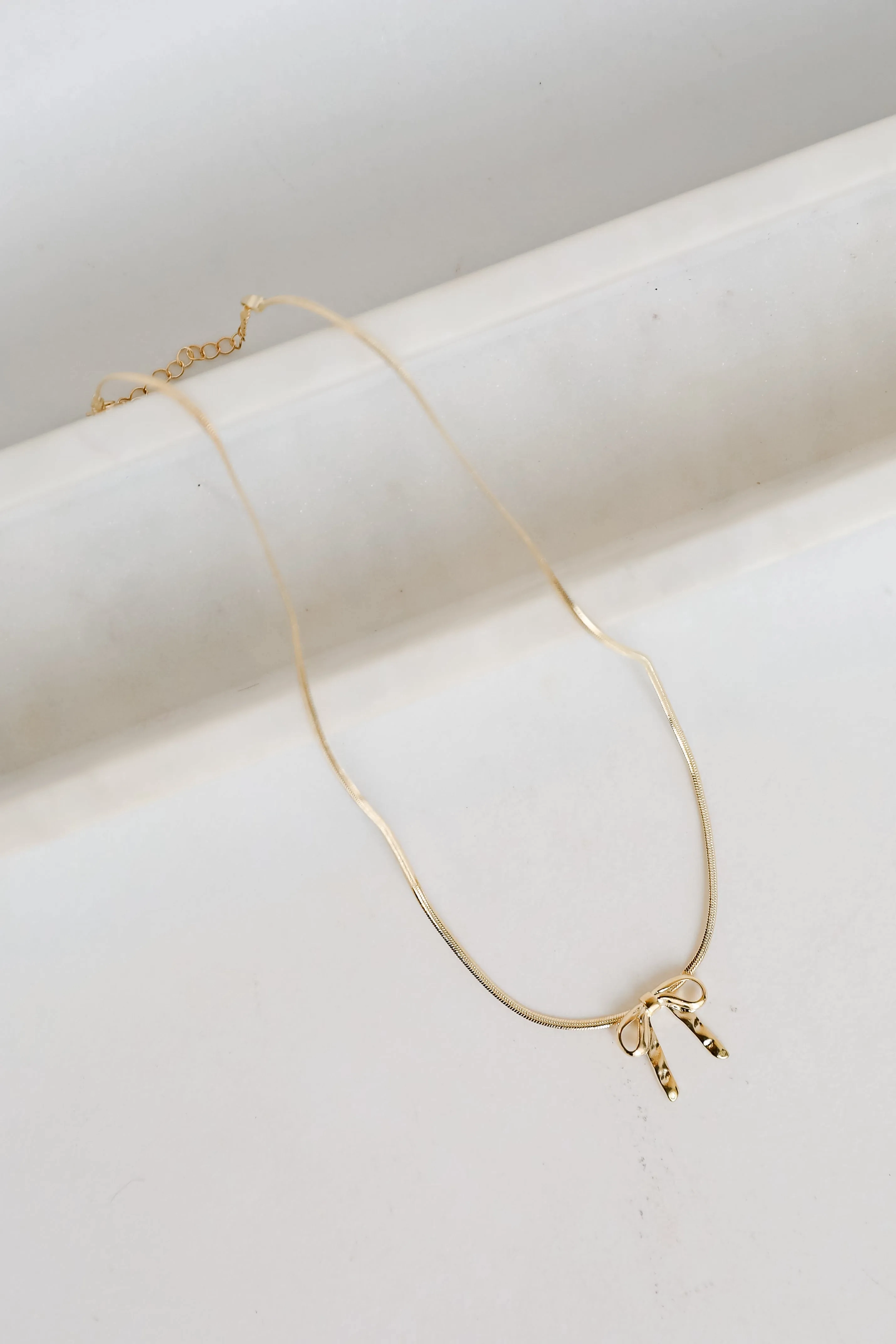 Gracie Gold Bow Charm Necklace
