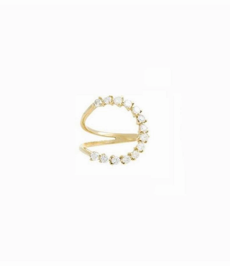 Gradient Crescent Pearl Ring