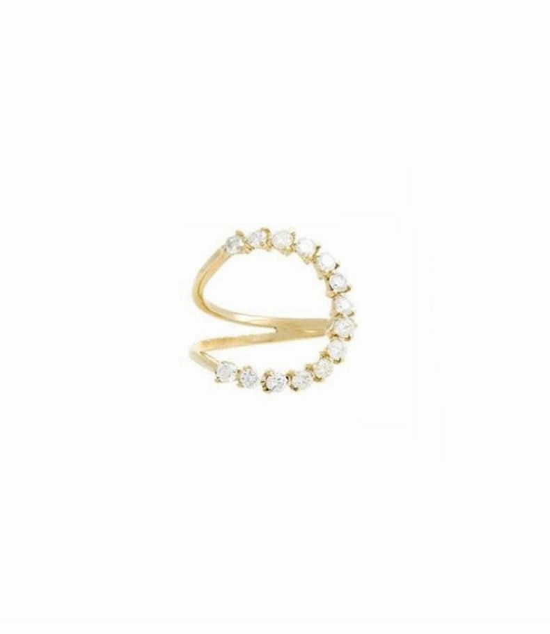 Gradient Crescent Pearl Ring