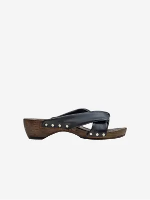 Vegane Holzschuhe aus Traubenleder | Schwarz