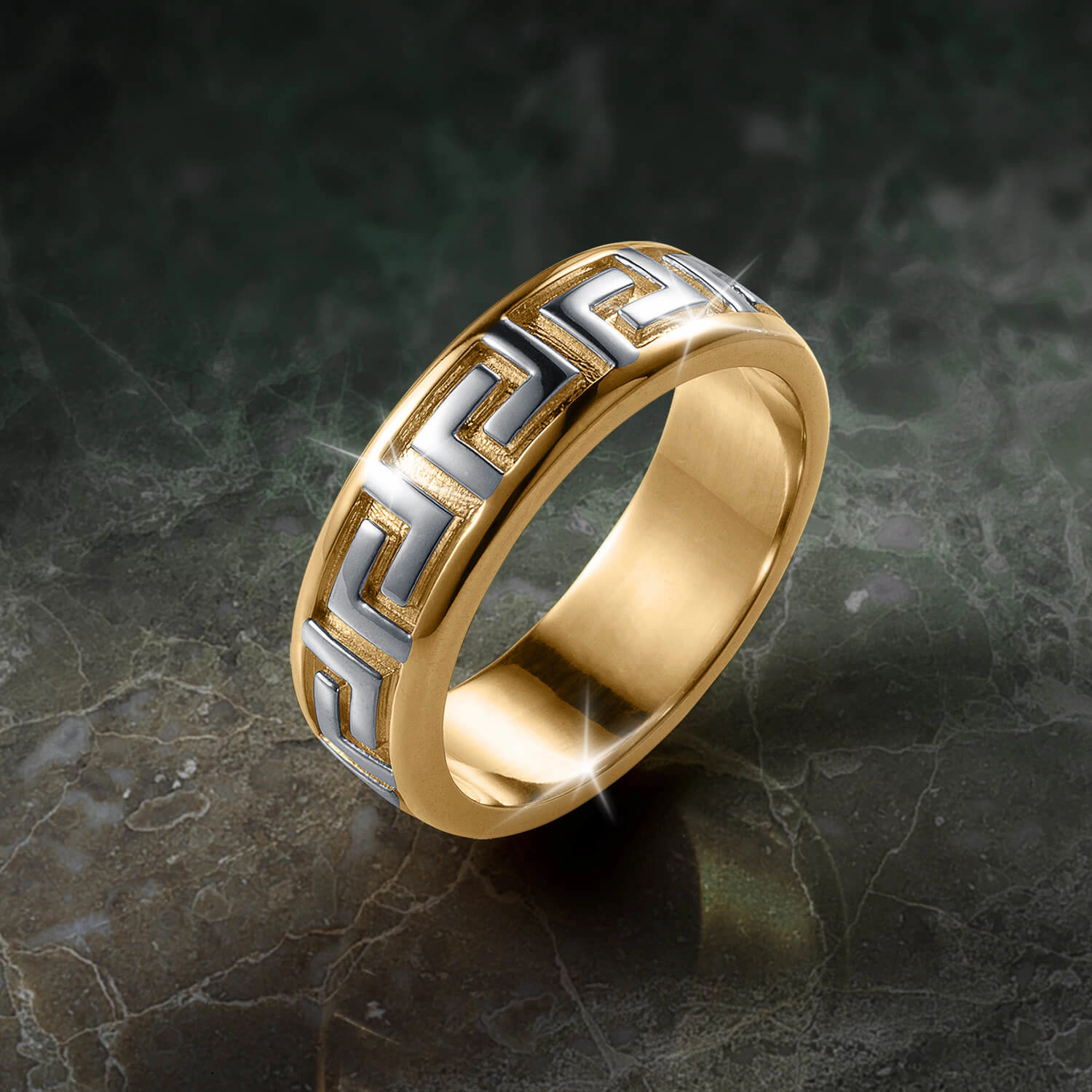Greek Key Band Ring