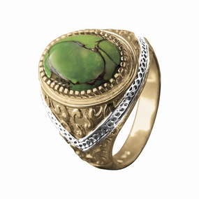Green Copper Turquoise Ring 