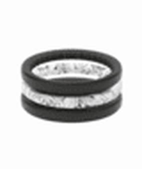 Groove Stackable Ring/ Rose texture-rose-gold  