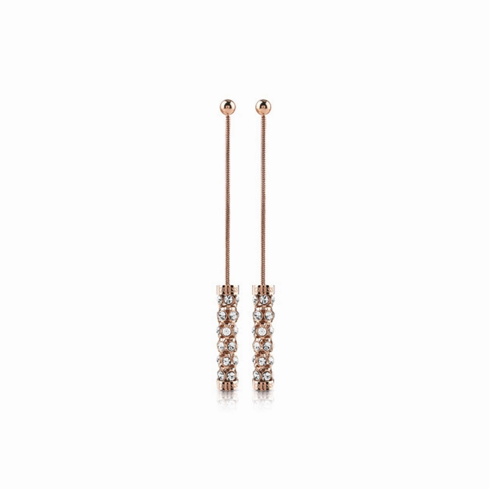 Guess Earring Ip Rosegold With Coil Pave Chain fashion-jewelry  