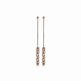 Guess Earring Ip Rosegold With Coil Pave Chain fashion-jewelry  