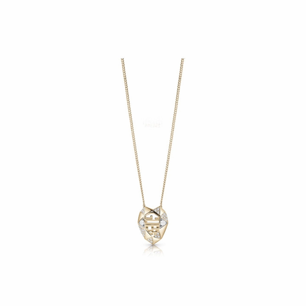 Guess Necklace Ip Gold With Stone & Snake Head Pendant Design fashion-jewelry  