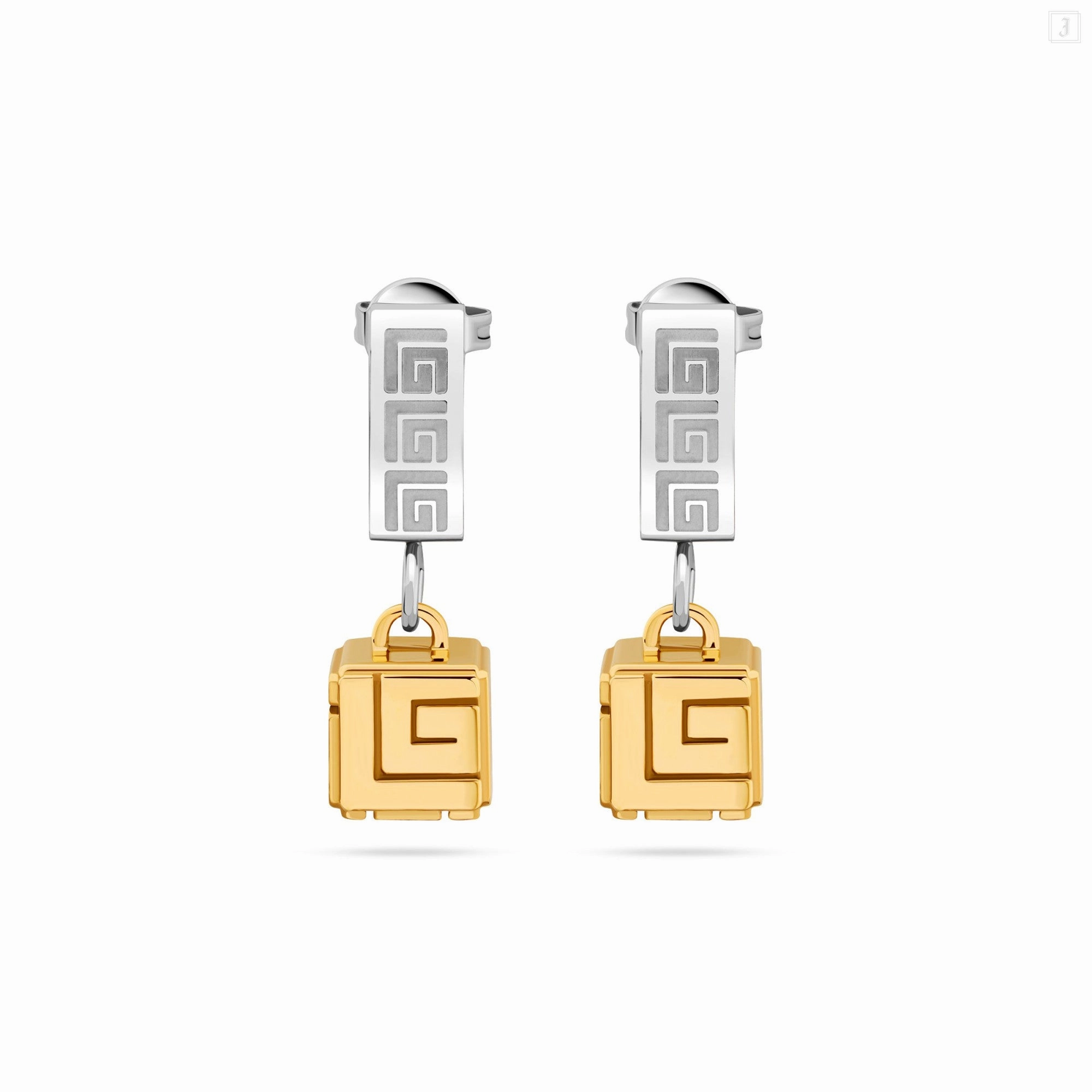 Guy Laroche Aline Stainless Steel Gold Plated Earrings With Crystals fashion-jewelry  