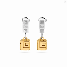 Guy Laroche Aline Stainless Steel Gold Plated Earrings With Crystals fashion-jewelry  