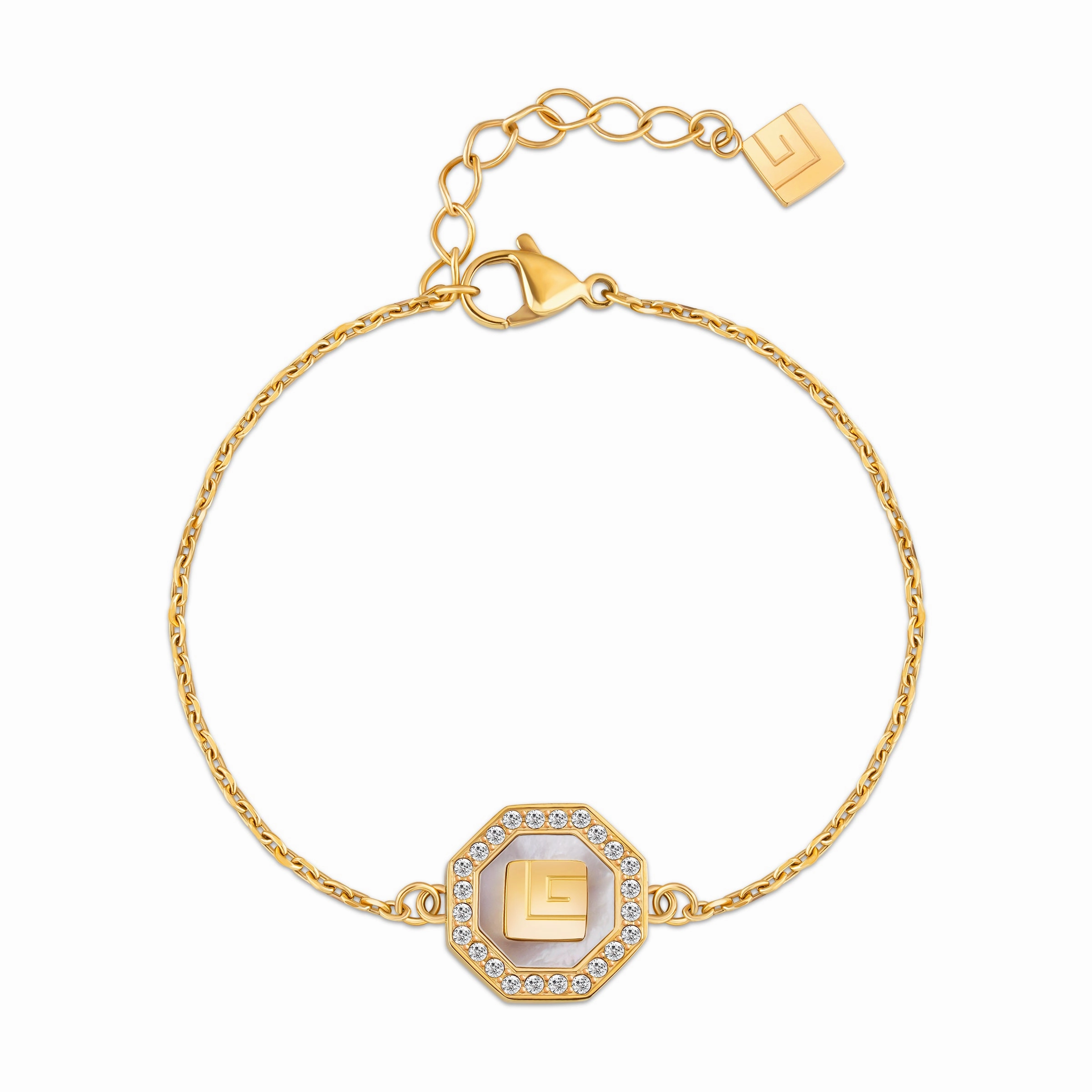Guy Laroche Ambre Ladies Gold Plated Bracelet With Crystals
