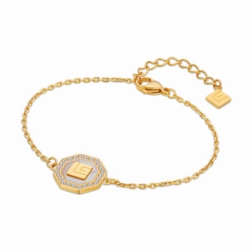 Guy Laroche Ambre Ladies Gold Plated Bracelet With Crystals fashion-jewelry  
