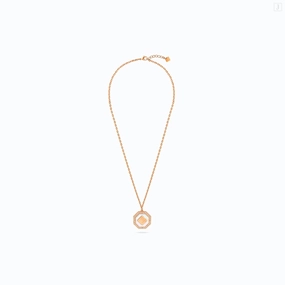 Guy Laroche Ambre Ladies Rose Gold Necklace with MOP & Crystals fashion-jewelry  