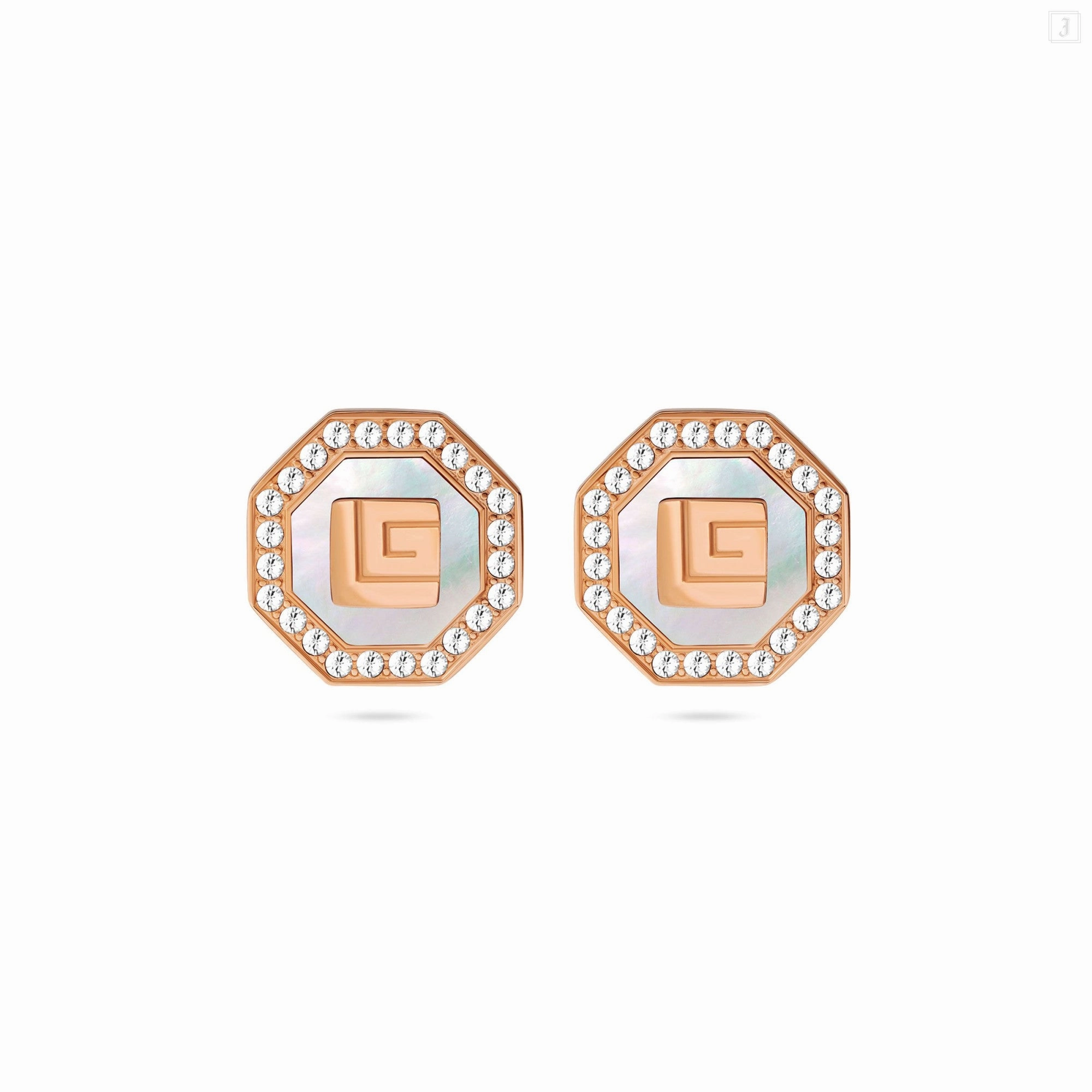 Guy Laroche Ambre Ladies Rose Gold With MOP & Crystals Earring 