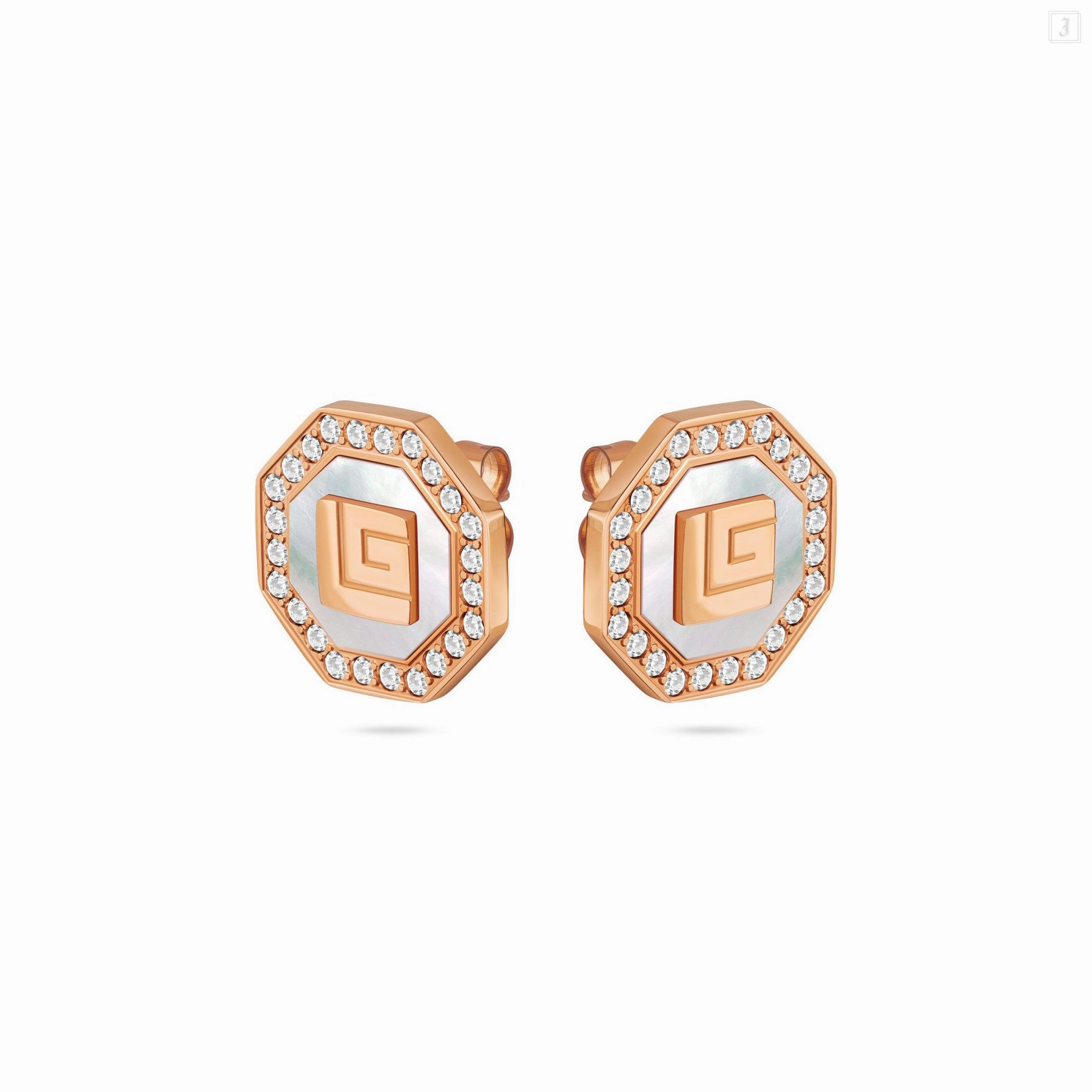 Guy Laroche Ambre Ladies Rose Gold With MOP & Crystals Earring
