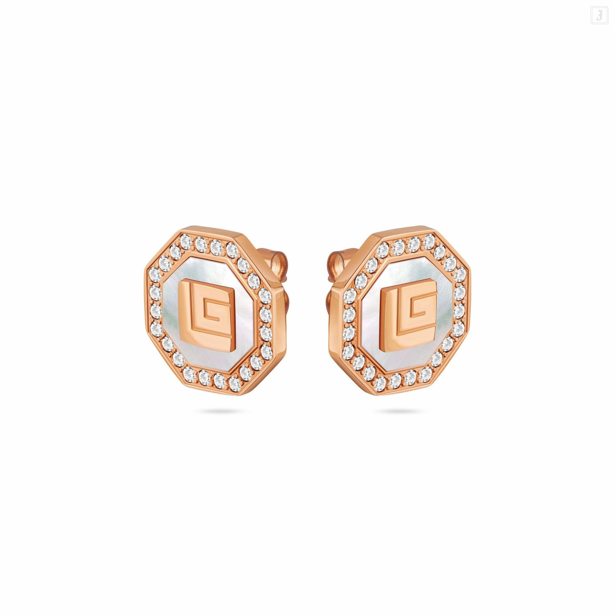 Guy Laroche Ambre Ladies Rose Gold With MOP & Crystals Earring