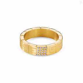 Guy Laroche Audrey Ladies Gold Plated Ring With Crystals Size 52 fashion-jewelry  