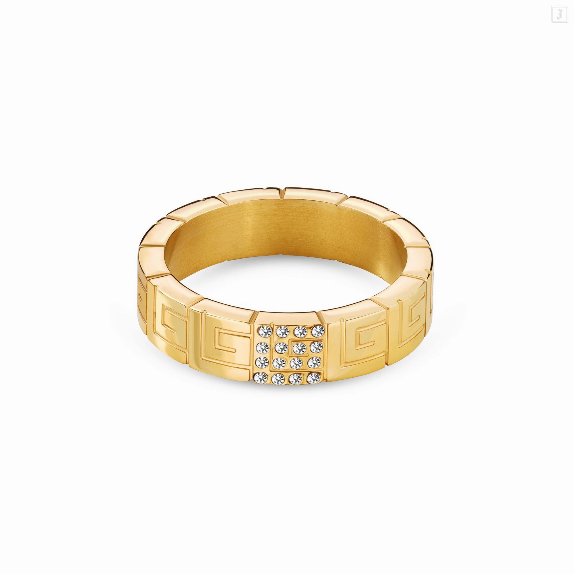 Guy Laroche Audrey Ladies Gold Plated Ring With Crystals Size 52 fashion-jewelry  