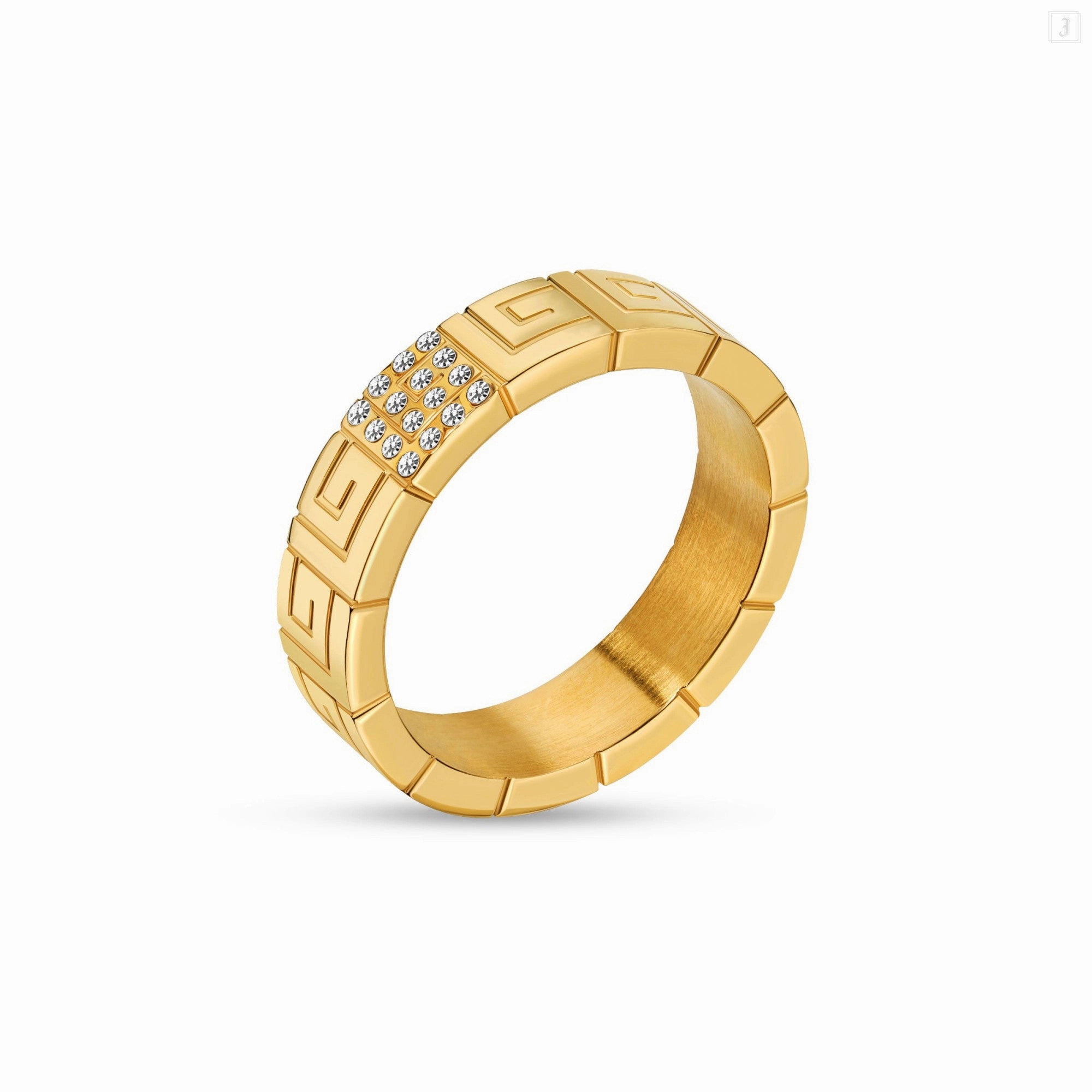 Guy Laroche Audrey Ladies Gold Plated Ring With Crystals Size 52