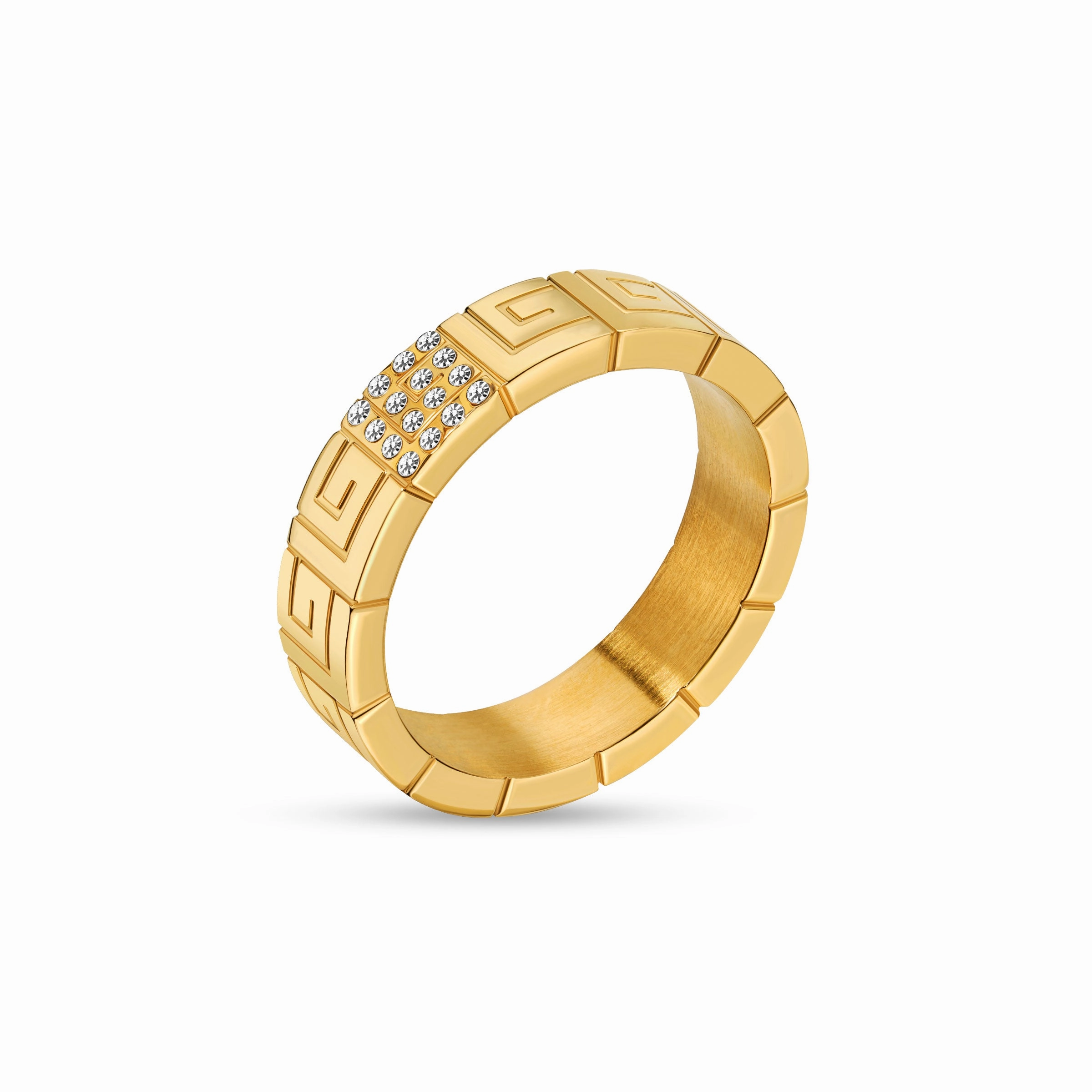 Guy Laroche Audrey Ladies Gold-Plated Ring With Crystals Size 54