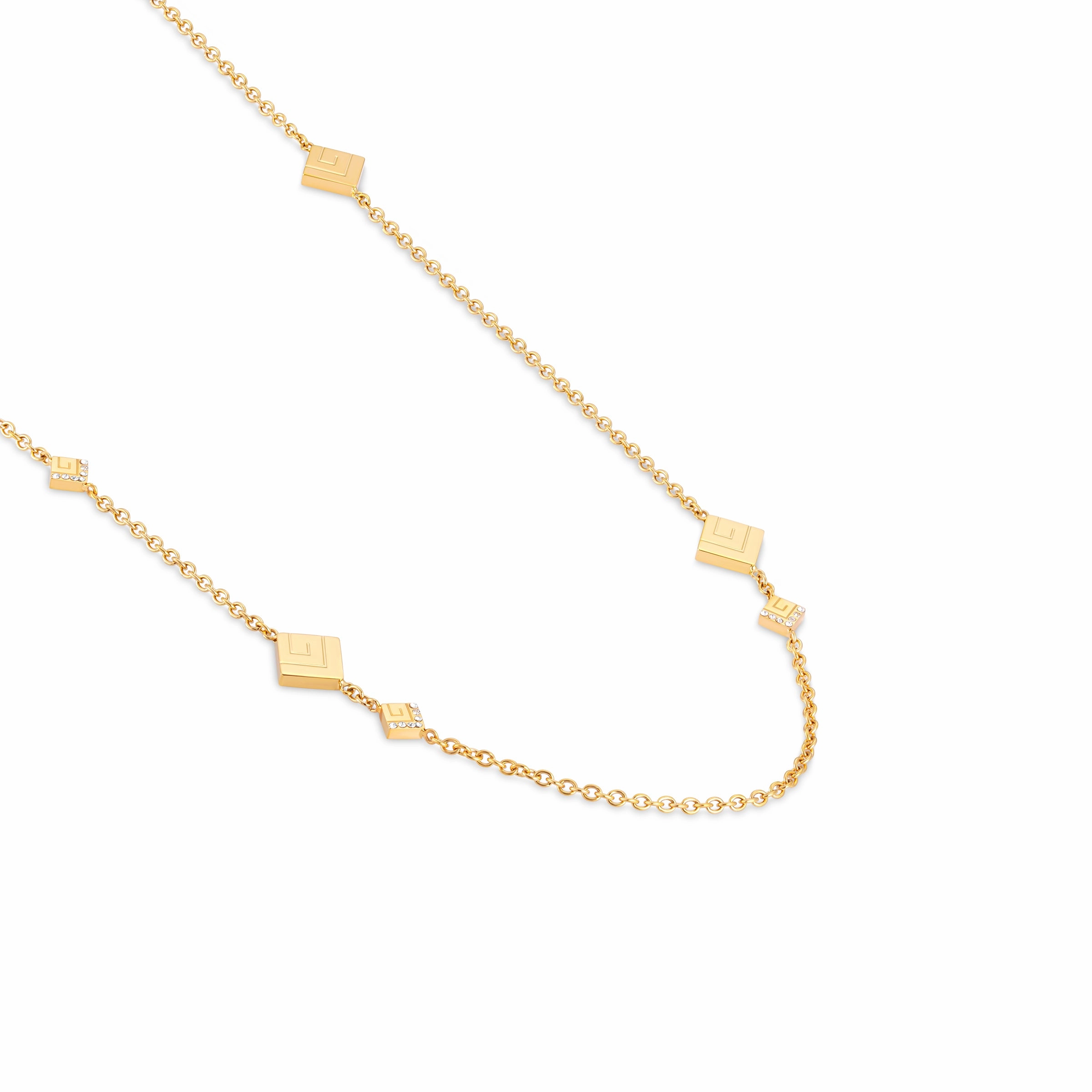 Guy Laroche Audrey Long Gold-Plated Necklace With Crystals