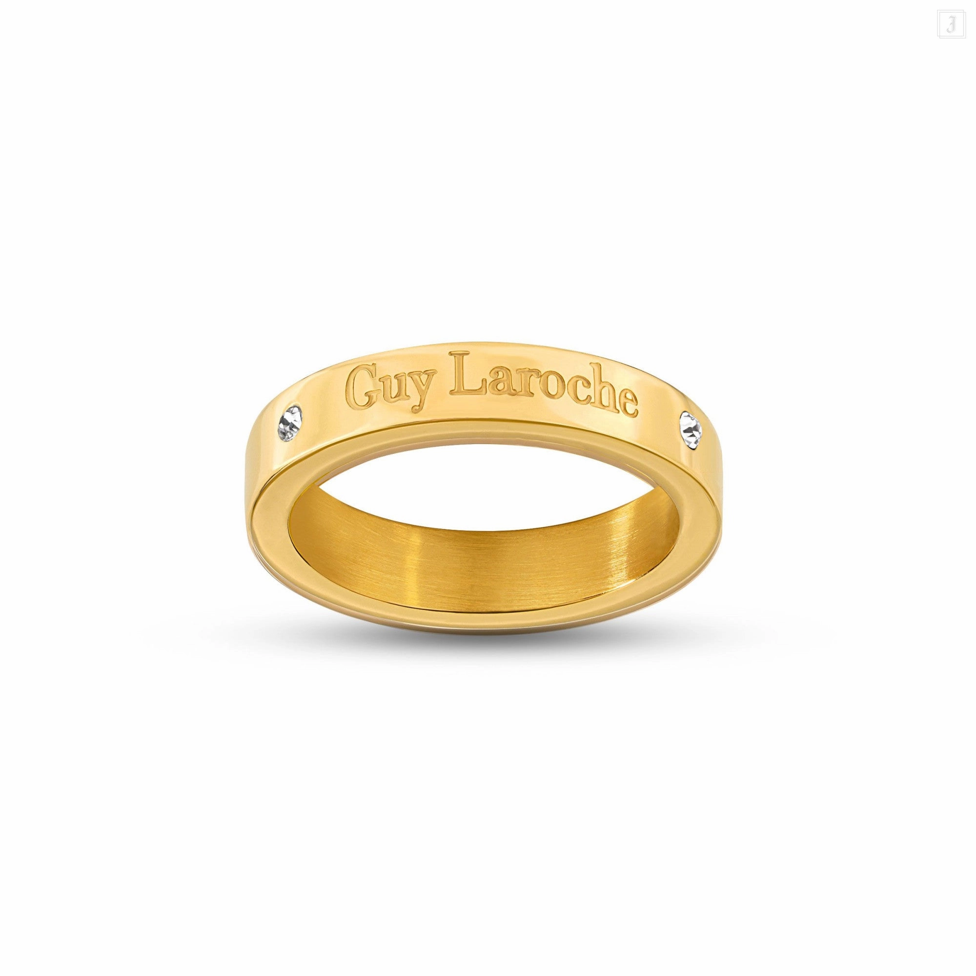 Guy Laroche Aurore Ladies Gold Plated Ring With Crystals Size 52
