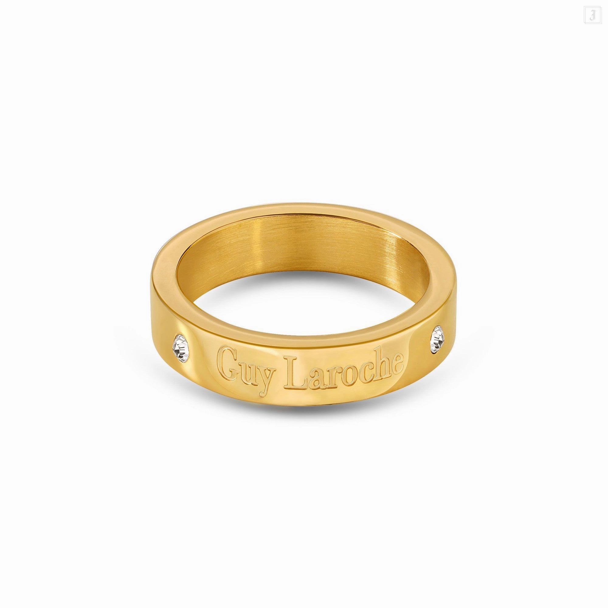 Guy Laroche Aurore Ladies Gold Plated Ring With Crystals Size 52 fashion-jewelry  