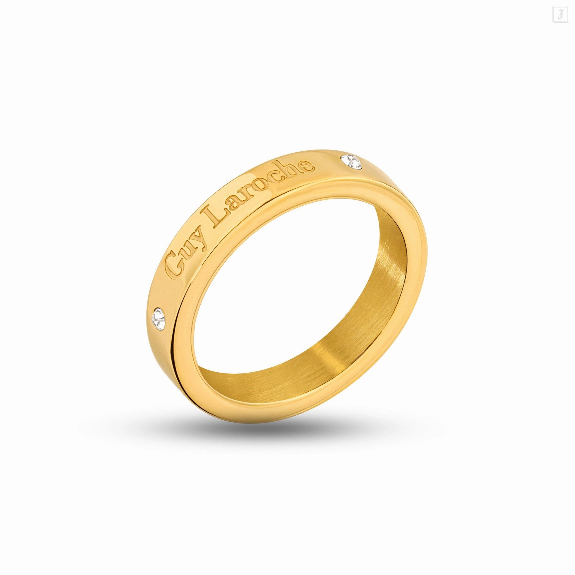 Guy Laroche Aurore Ladies Gold Plated Ring With Crystals Size 52