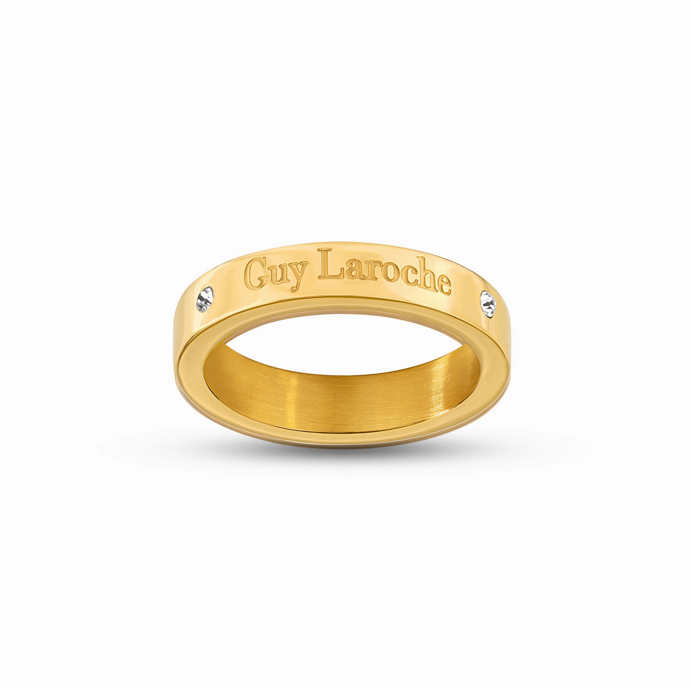 Guy Laroche Aurore Ladies Gold-Plated Ring With Crystals Size 54