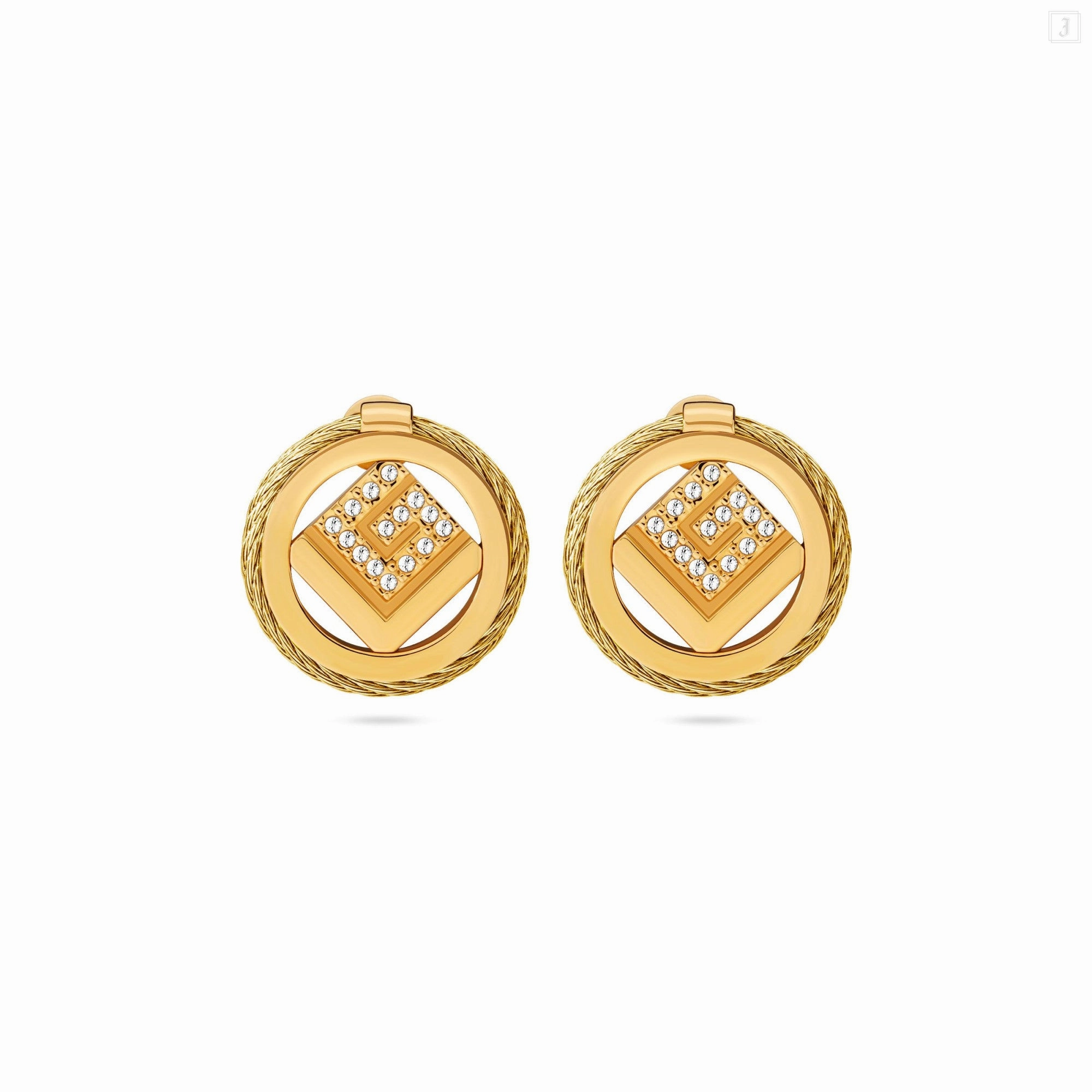 Guy Laroche Camille Ladies Gold Plated With Crystals Earring 