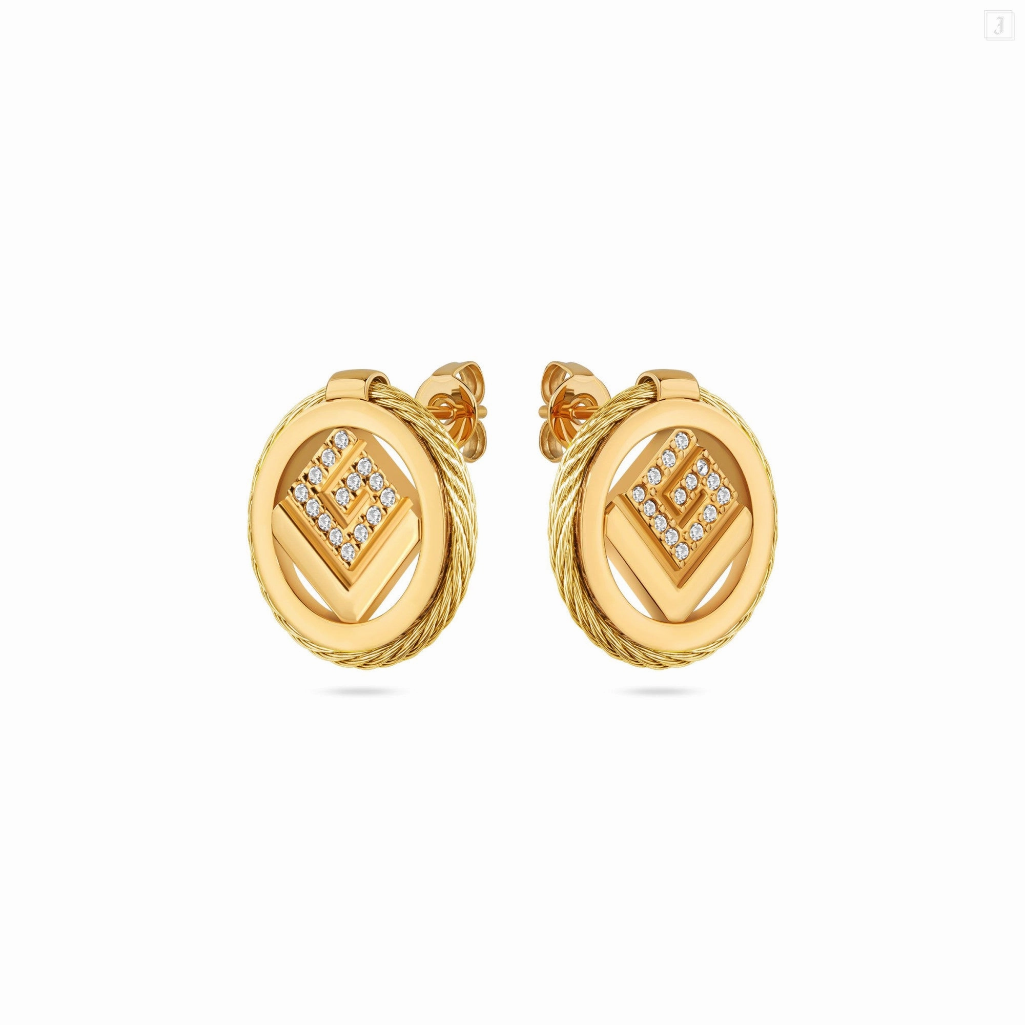 Guy Laroche Camille Ladies Gold Plated With Crystals Earring