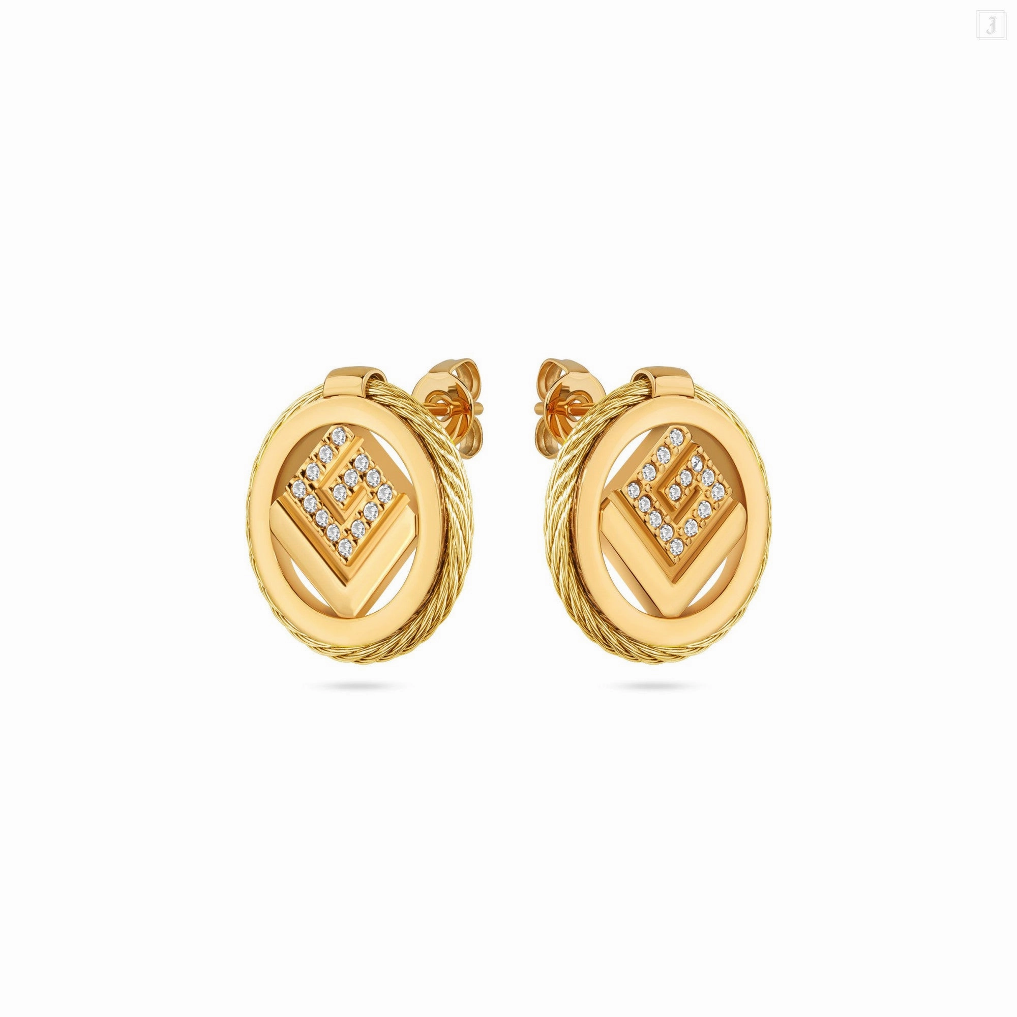Guy Laroche Camille Ladies Gold Plated With Crystals Earring