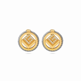 Guy Laroche Camille Ladies Stainless Steel Gold Plated Earrings With Crystals 