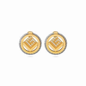 Guy Laroche Camille Ladies Stainless Steel Gold Plated Earrings With Crystals fashion-jewelry  