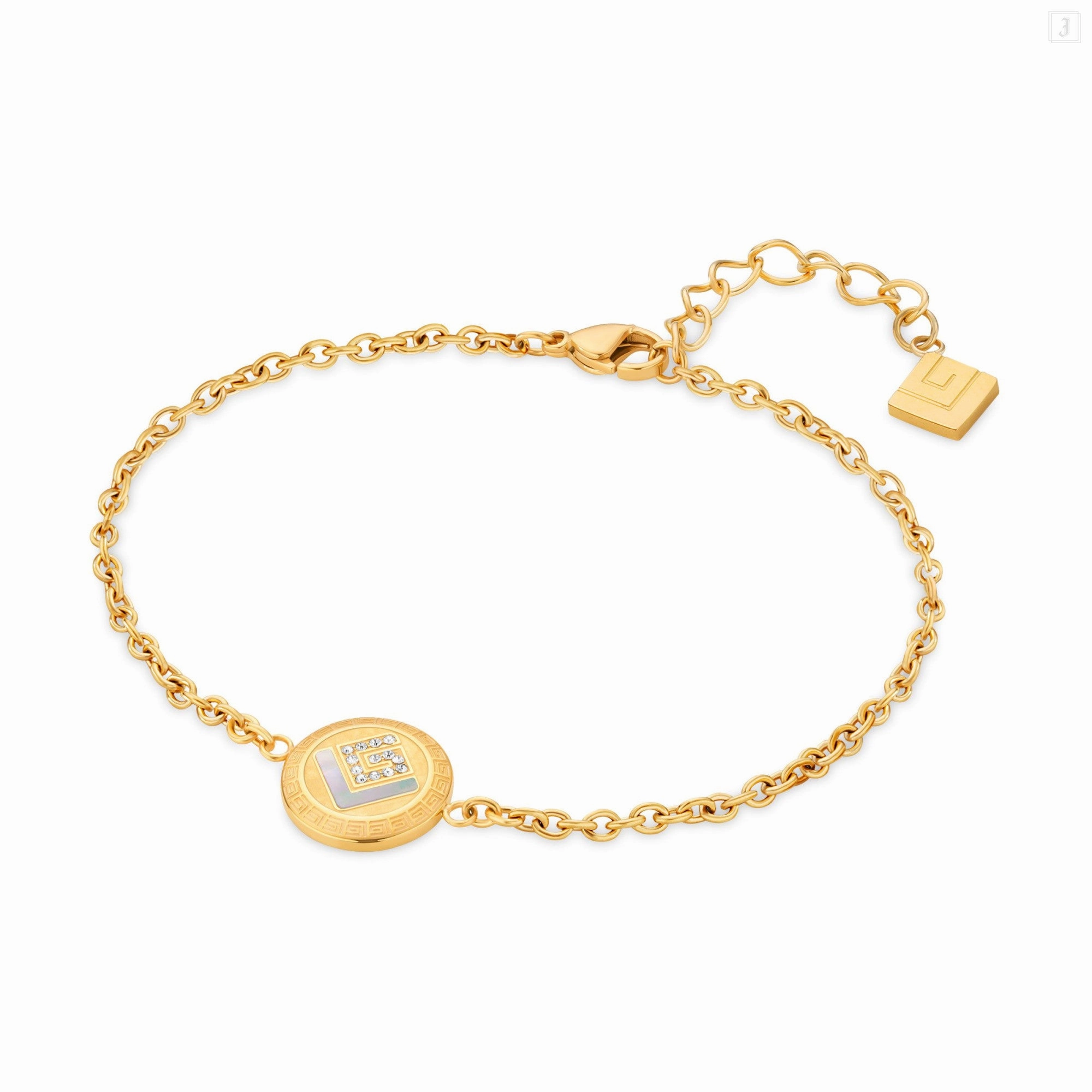 Guy Laroche Diane Ladies Gold Plated With MOP & Crystals Bracelet
