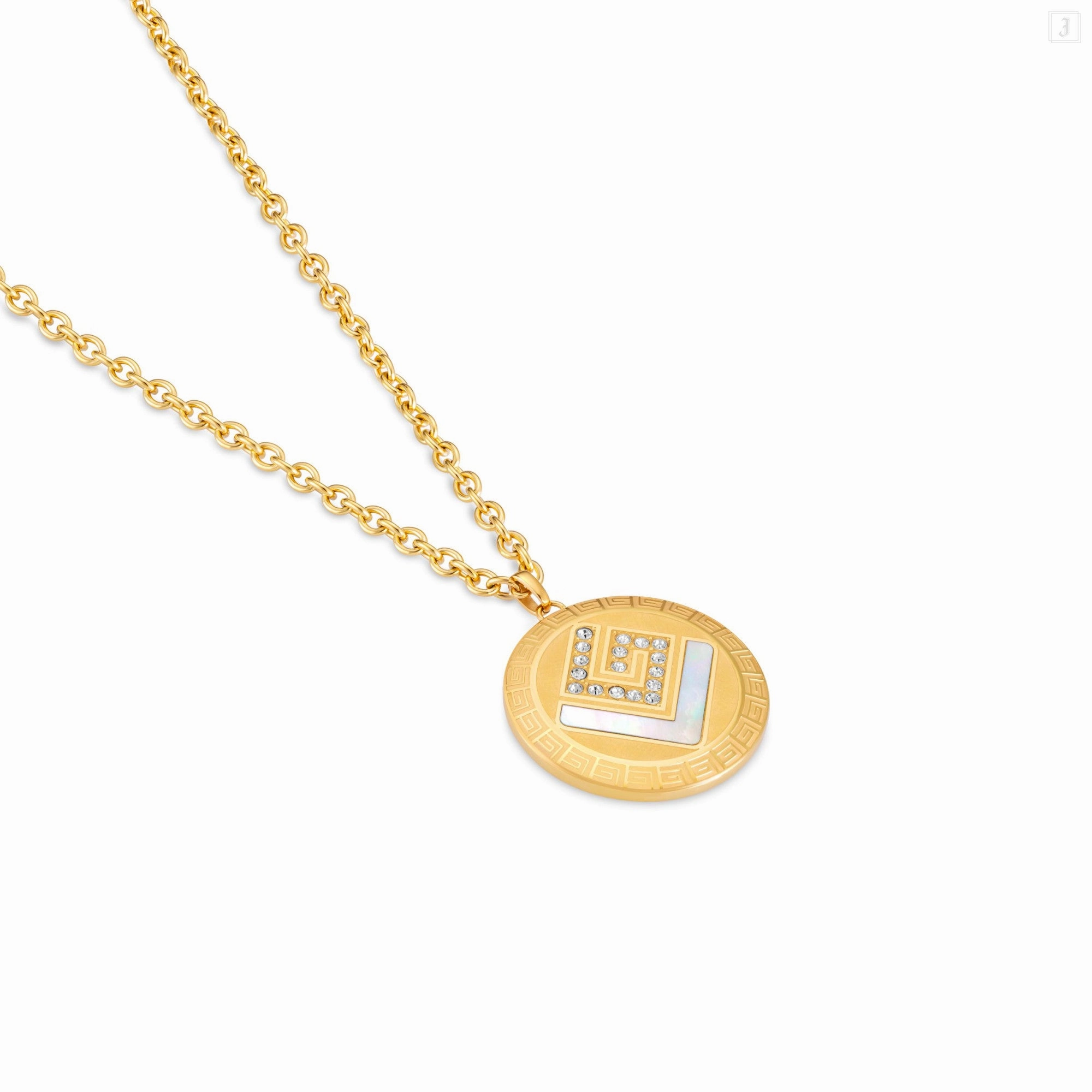 Guy Laroche Diane Ladies Gold Plated With MOP & Crystals Necklace