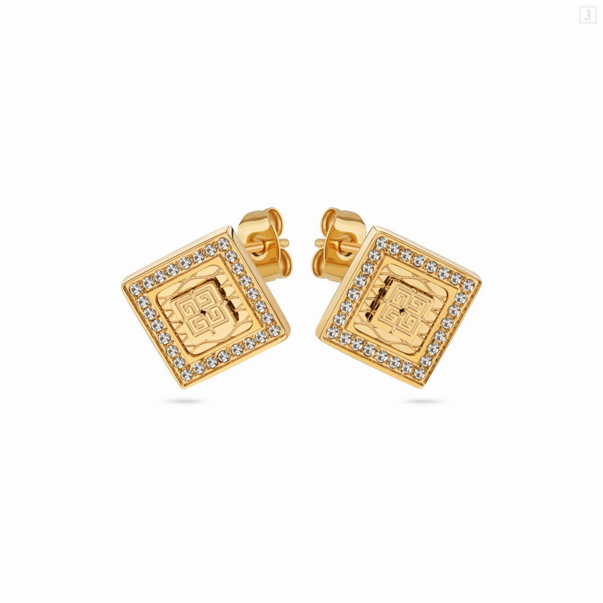 Guy Laroche Eva Ladies Gold Plated With Crystals Earrings