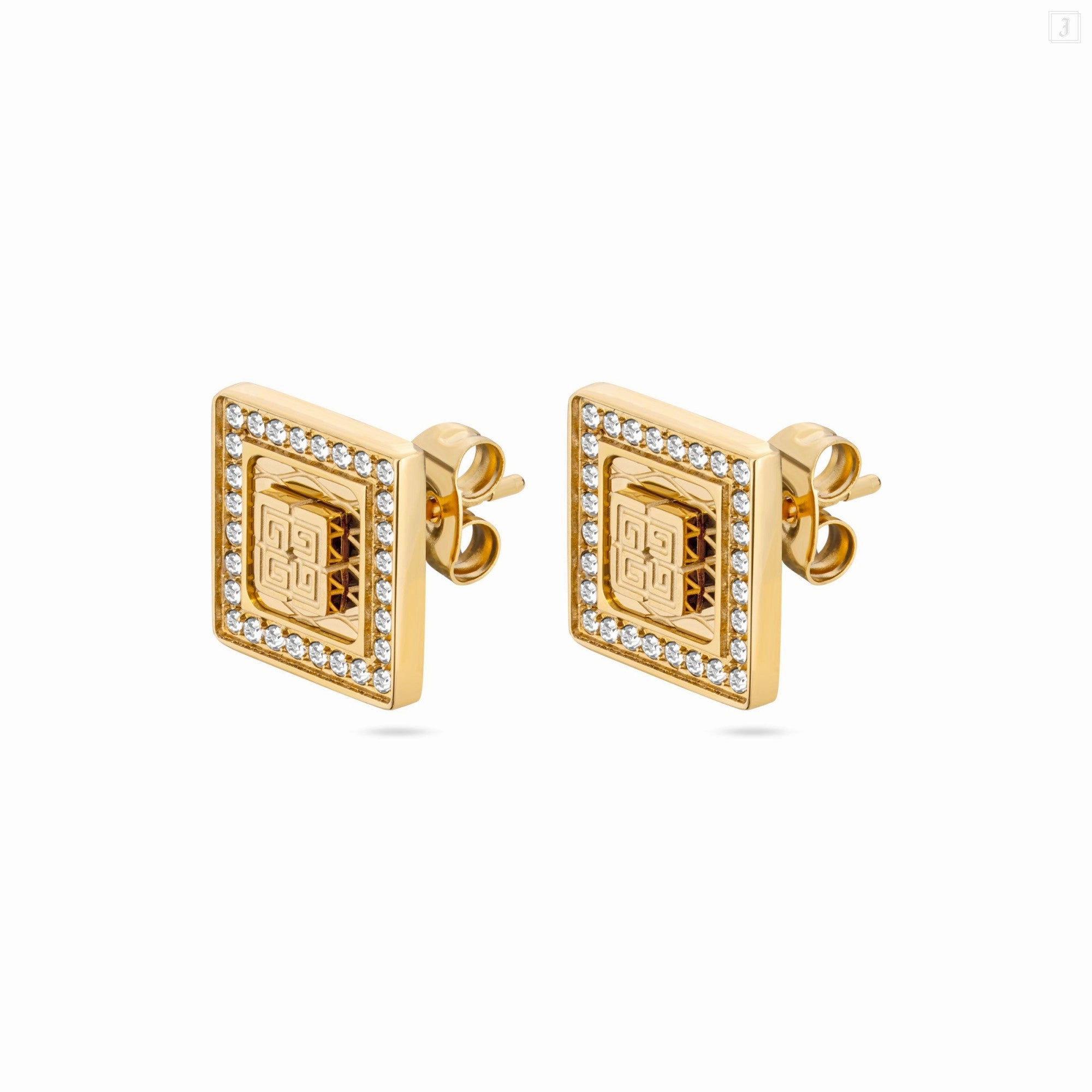 Guy Laroche Eva Ladies Gold Plated With Crystals Earrings