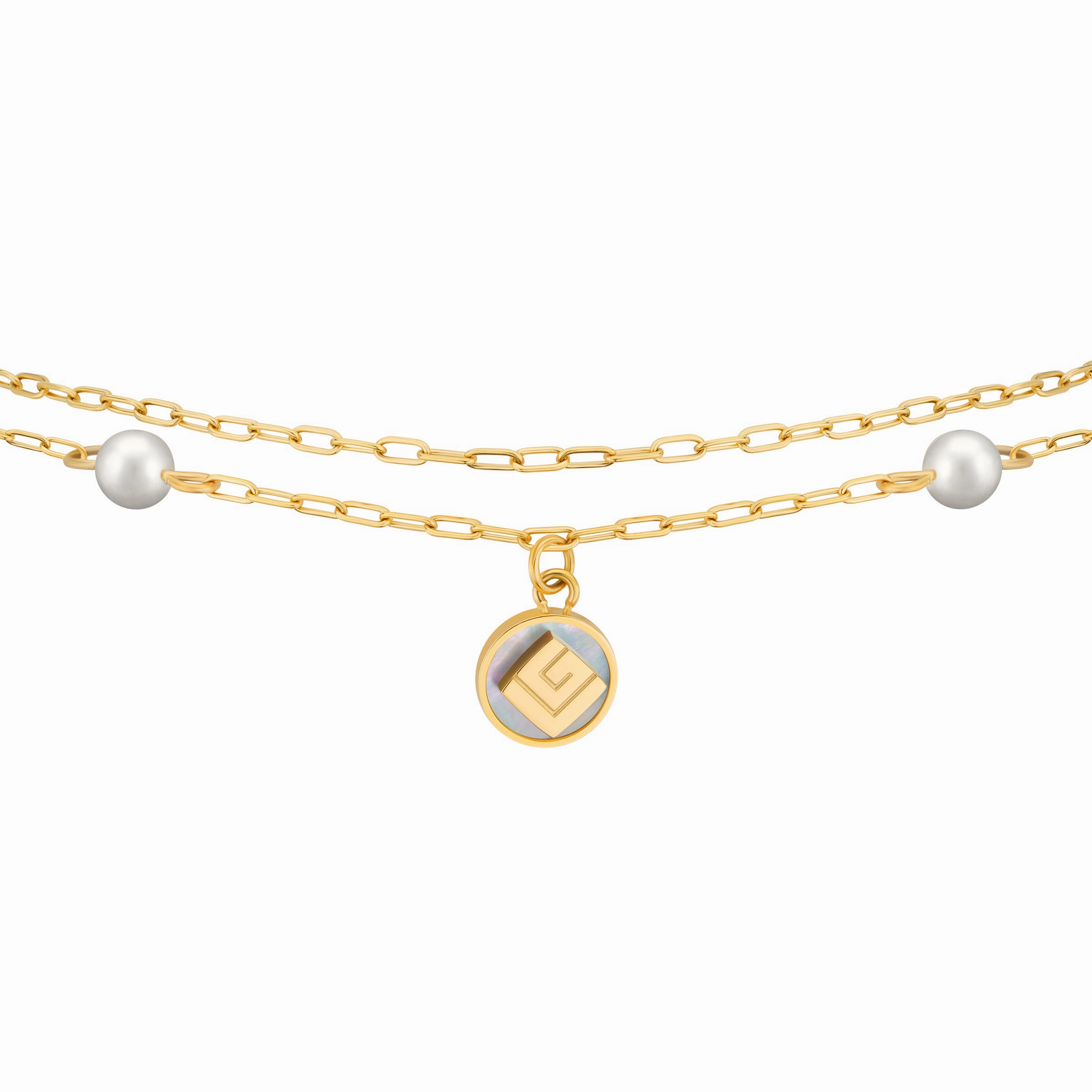 Guy Laroche Gisele Ladies Gold Plated Bracelet With Perls & Crystals