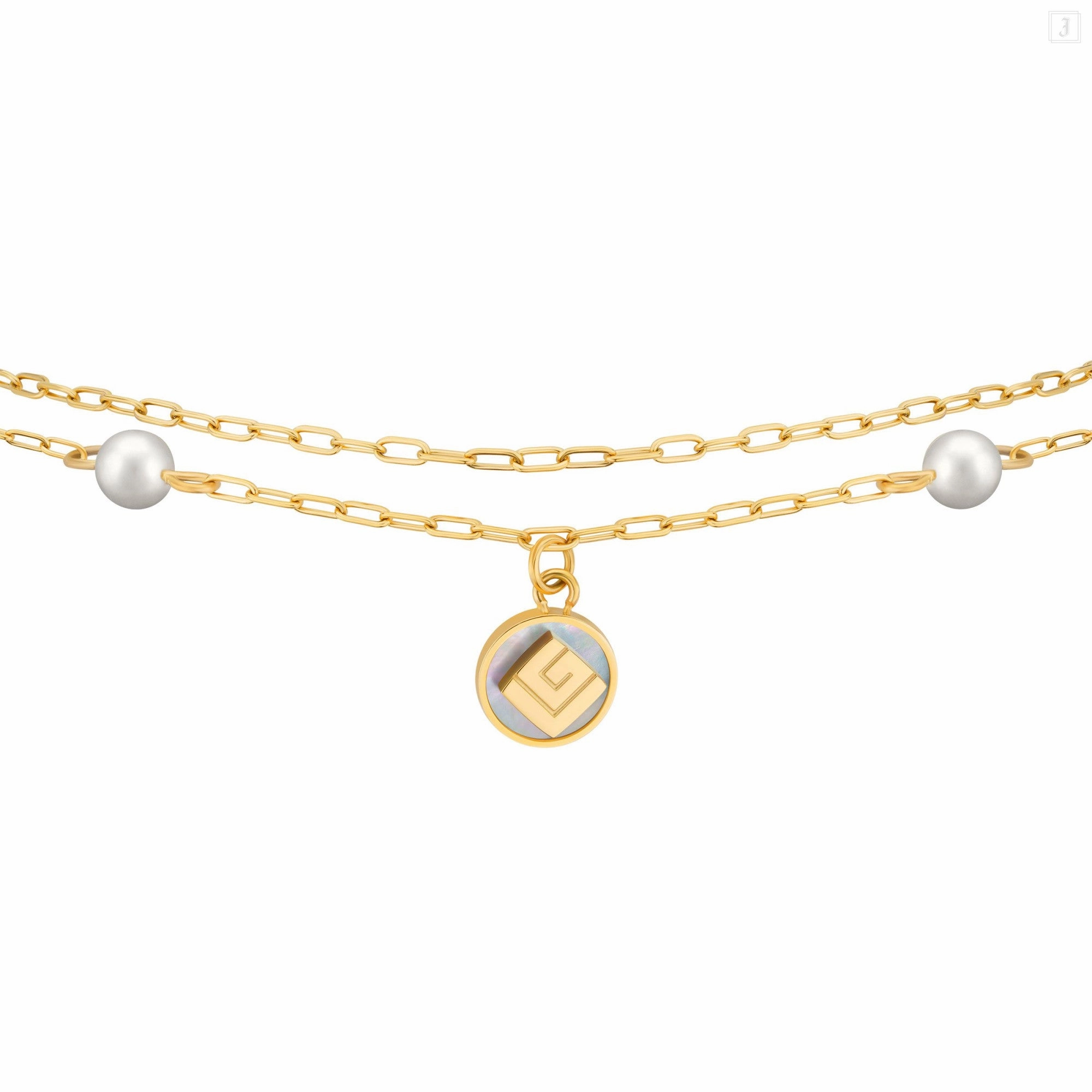 Guy Laroche Gisele Ladies Gold Plated Bracelet With Perls & Crystals